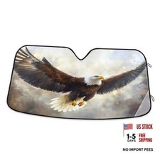 Bald Eagle Painting Car Sunshade for Windshield Automotive Sun 57 x 31.5 Inch