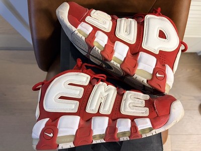 Nike Supreme x Air More Uptempo Sz 9 Red Suptempo