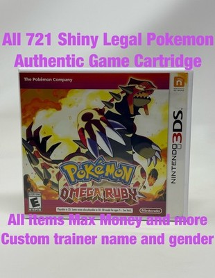 Unlocked Authentic Pokemon Omega Ruby Complete CIB 3DS All 721 Shiny Pokemon
