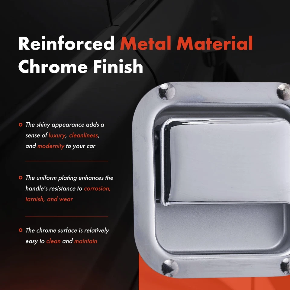 Manija de puerta interior del conductor delantero para Kenworth T400 T450 T600A T800 metal cromado Foto 4 de 4