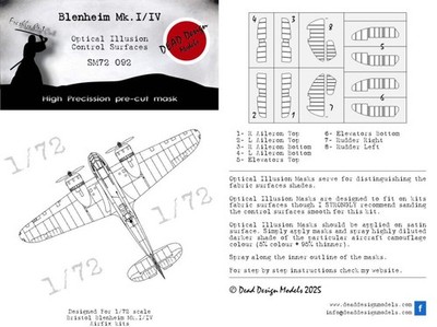 Dead Design Models SM72092 1:72 Bristol Blenheim Mk.I/Mk.IV 3D Effekt/Optical Il