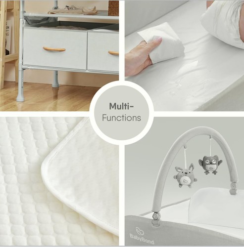 BabyBond Portable Baby Changing Table with 2 Storage Baskets, Foldable Changing - Picture 6 of 6