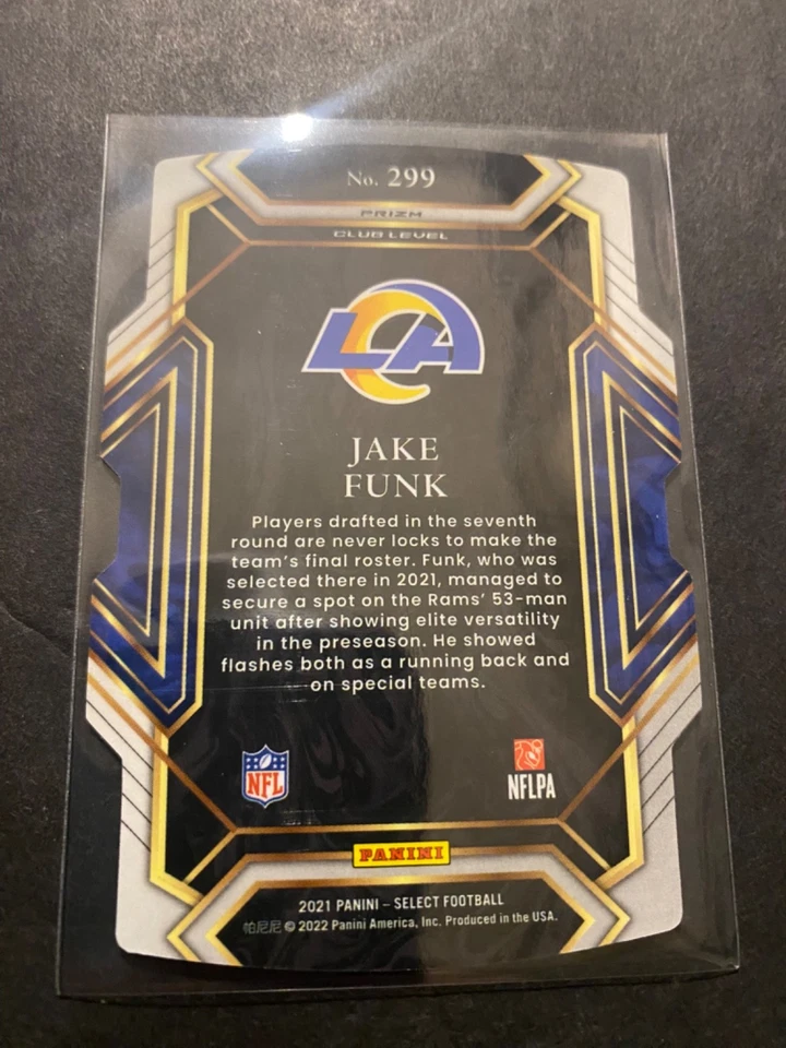 Jake Funk - 2021 Select NFL Club Level Silver Prizm Die-Cut Rookie Card #299 - Image 2 of 2