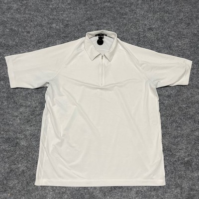 Nike Tiger Woods Collection Polo Shirt Mens Large White Dri-FIT 1/4 Zip Golf