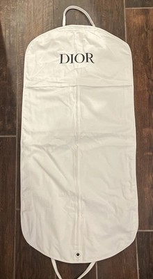 Dior Gown Garment Bag Empty Cotton White Black Logo Storage 49 x 23 