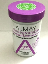 Almay Biodegradable Makeup Remover Pads, Longwear & Waterproof 120ct NEW