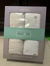 Ely  s  Co. Crib Sheet, Lightweight Soft  Breathable Jersey Knit Cotton  2 Pack