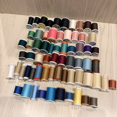 Mixed Lot Of Over 65 Sewing Thread Spools Various Colors Brands Sizes and Age