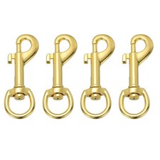 4Pcs Flag Swivel Snap Clips 2.7 Inch Flag Pole Snaps Hooks Gold Tone