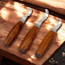 3PCS Wood Carving Tools Set Hook Knife Spoon Whittling DIY Craft Kit