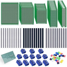 104pcs Double Sided PCB Board Kit, Prototype Boards for DIY Soldering and Ele...