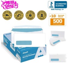 500ct Left Window Envelopes - Gummed Closure for Business Essentials