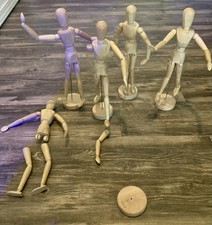 Richeson Wood 12  Artist Drawing Manikin Articulated Mannequin Lot Of 5