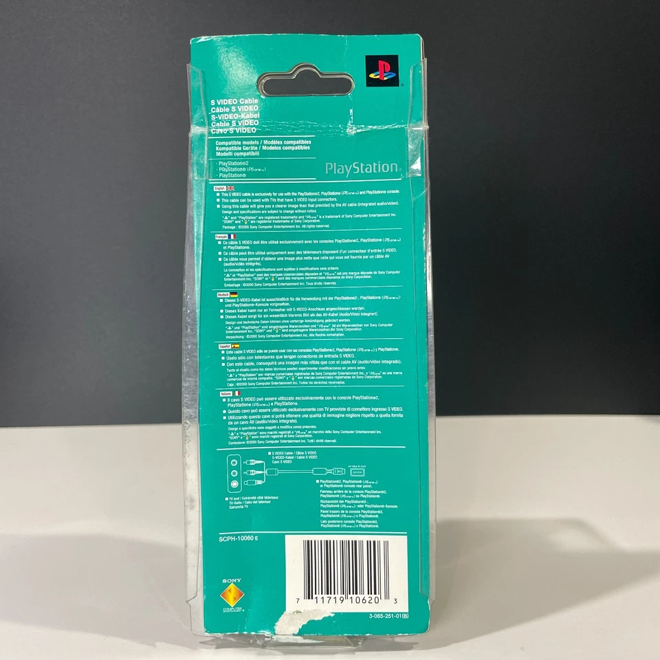 Sony PlayStation One 1 2 S-Video Cable SCPH-10060 E Sealed Genuine NOS - Image 3 of 4