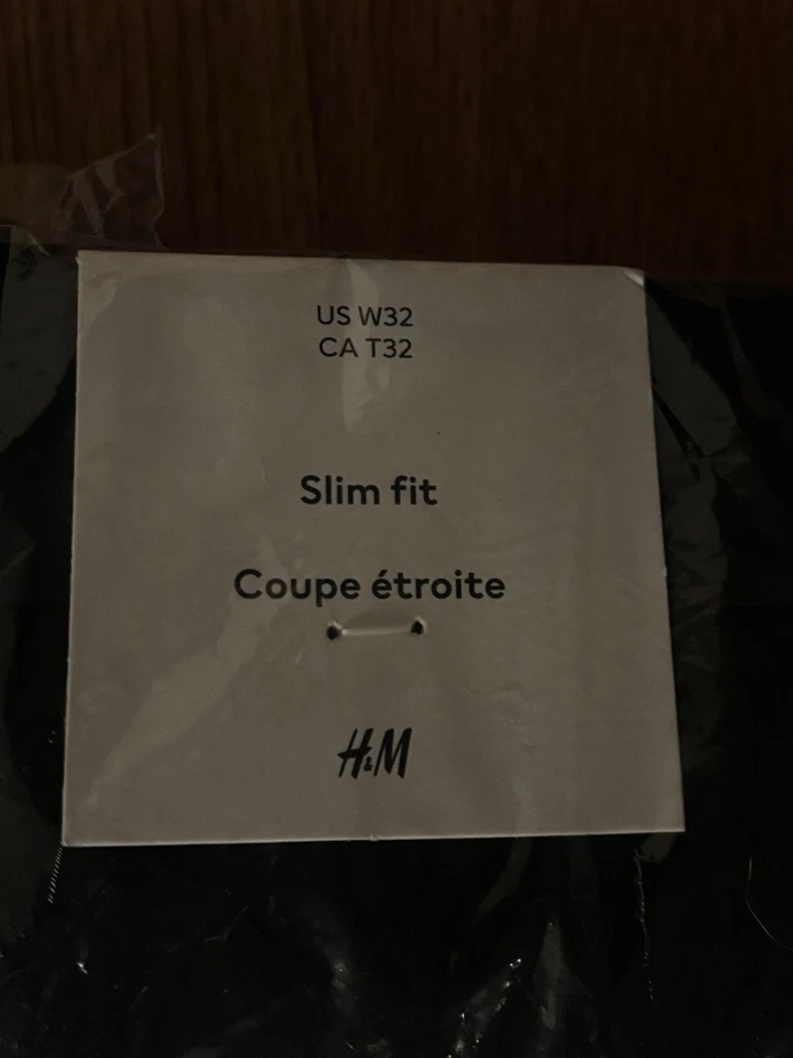 PACK 2 Pantalones H&M Slim-Fit a Medida Talla 32, Cupé Étroite, Negros Foto 3 de 4