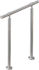 Two-step handrail, 1.65-inch outer diameter round DIY 304 stainless steel,silver