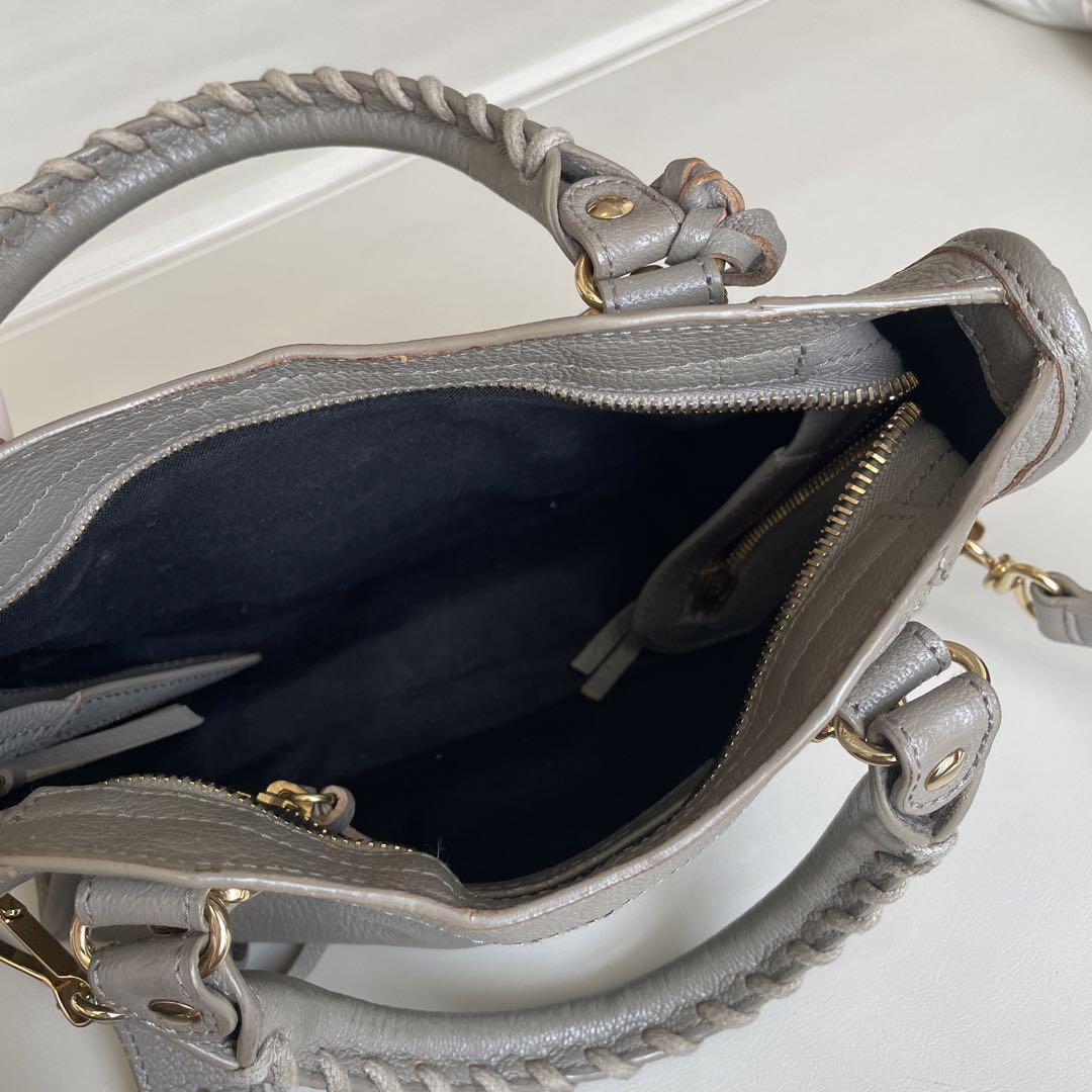 BALENCIAGA Mini Shopping Bag グレー Balenciaga Mini Shopping Bag in Grey Leather and SHW – LuxeLover