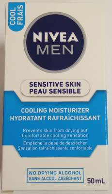 NIVEA MEN Sensitive Skin Cooling Moisturizer, NO DRYING ALCOHOL  50 mL dispenser