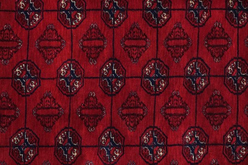 Afghan Mauri Teppich 200x300 Handgeknüpft Rot Geometrisch Orient Kurzflor g - Picture 6 of 8