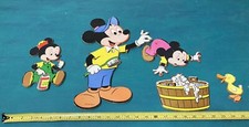 Vintage Children  s Art DISNEY BABY MICKEY MOUSE DECOR-PRESSED CARDBOARD CUTOUTS
