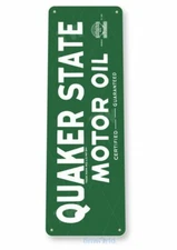 QUAKER STATE MOTOR OIL 11X4 TIN SIGN TESTED PRODUCT FORMULA ONE CERTIFIED