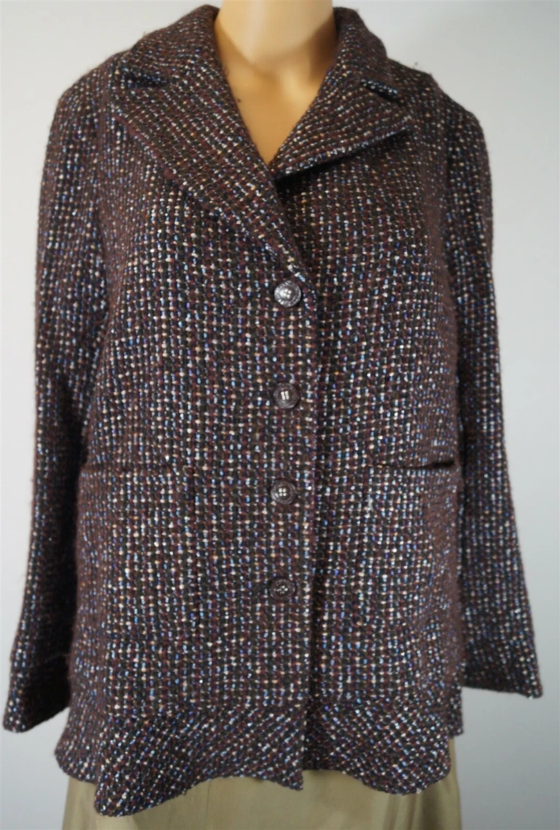 CHANEL 02A 2002 Autumn Collection Metallic Tweed Bouclé Jacket Size 10/42