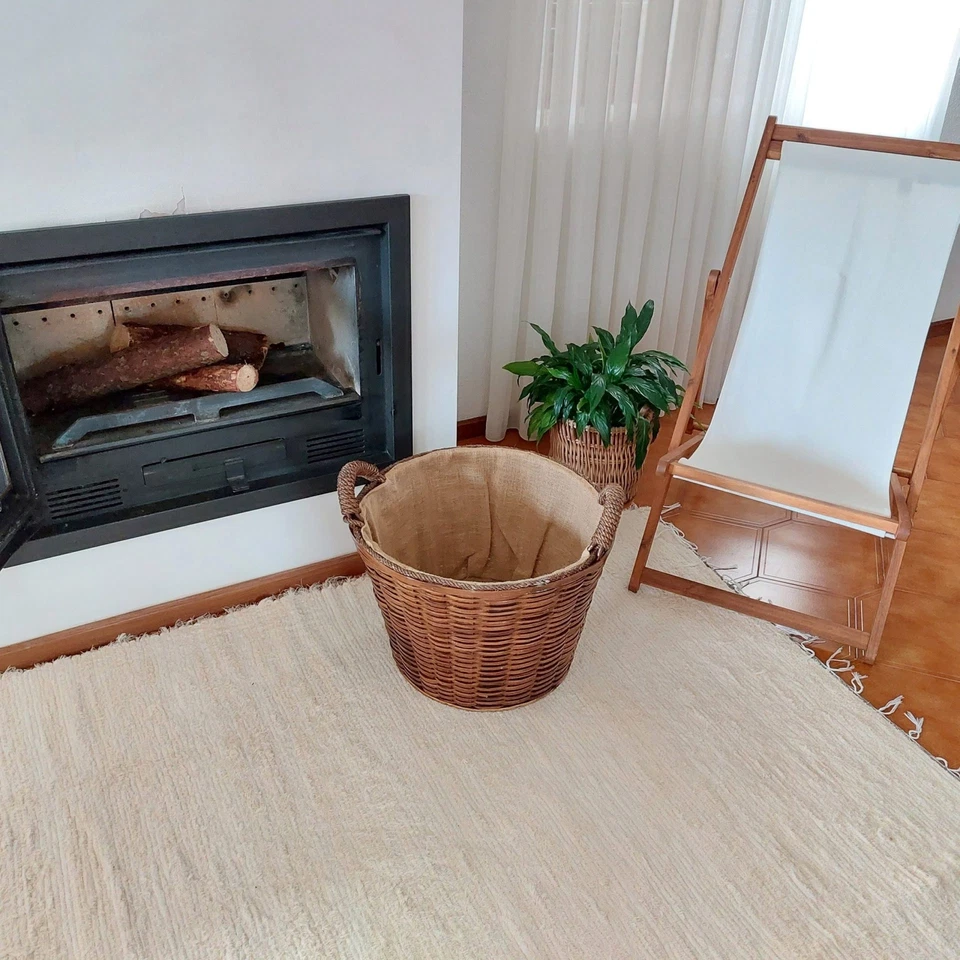 Cesta de lenha de vime - Cesta redonda - Imagem 4 de 4