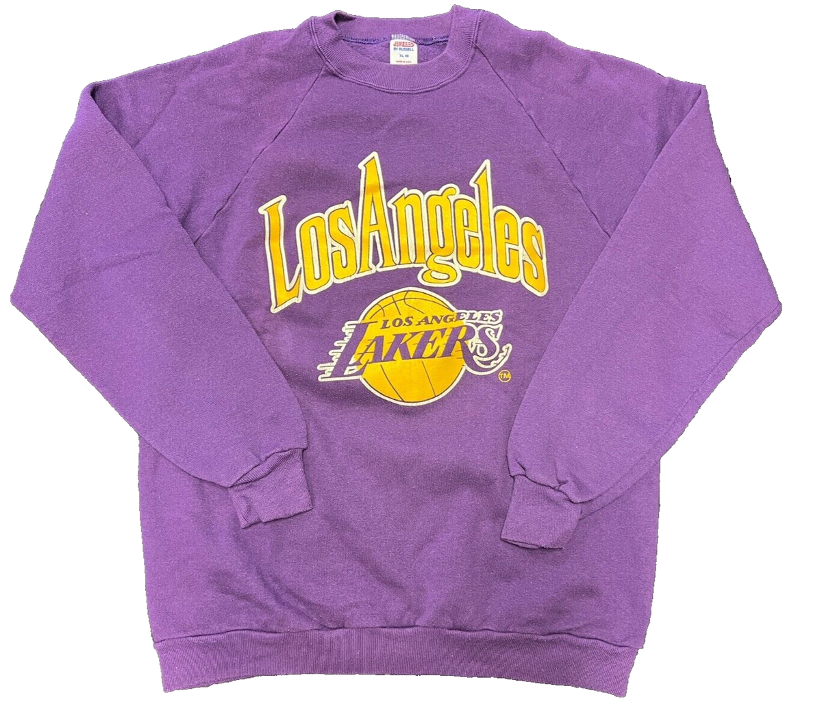 Vintage Los Angeles Lakers Purple Russell Crewneck Sweatshirt 