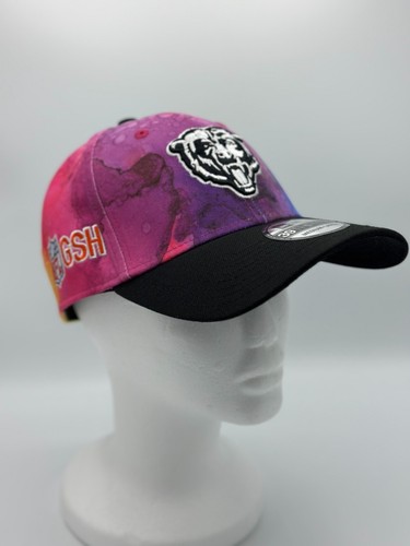 Chicago Bears Hat M/L New Era NFL Crucial Catch Intercept Cancer 39THIRTY Tiedye