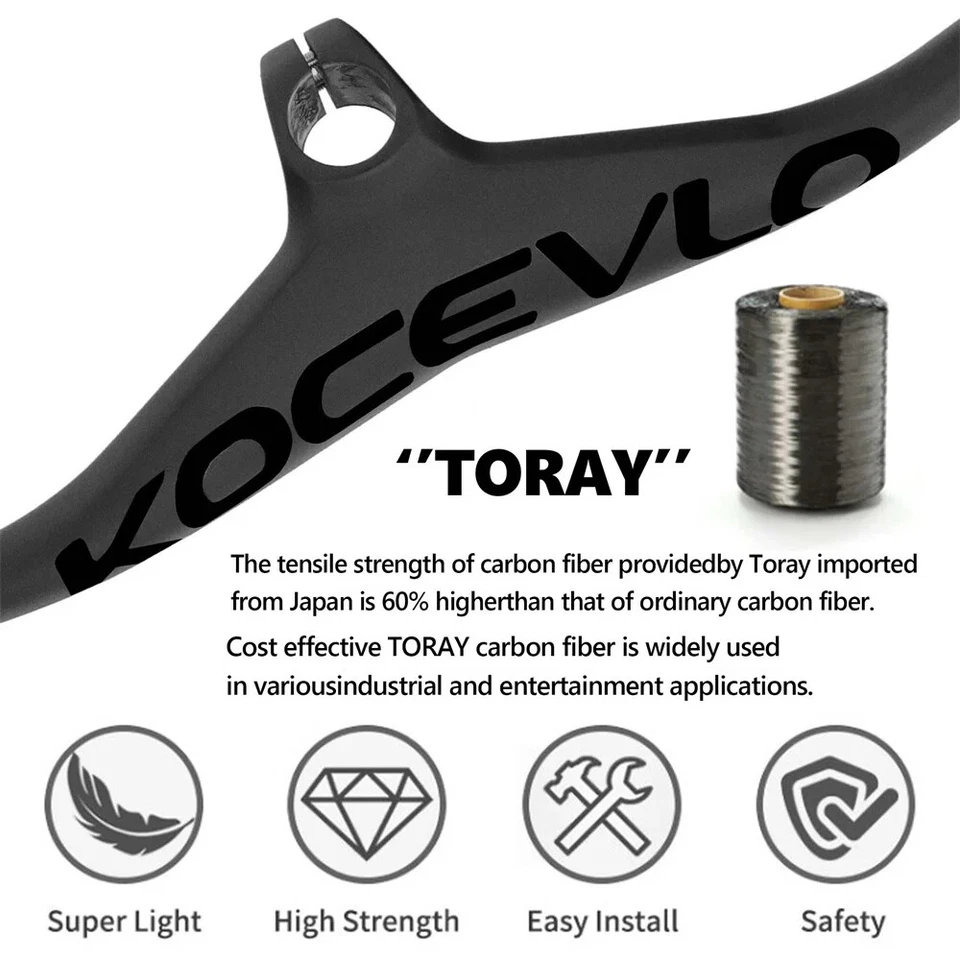 Manillar integrado de carbono MTB con vástago 28,6 mm ángulo 70/80/90/100 mm -17 grados Foto 2 de 4