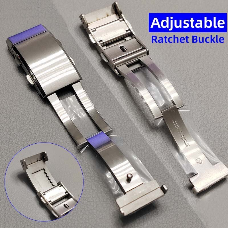 316L Adjustable Ratchet Buckle Stainless Steel Watch Strap Clasp