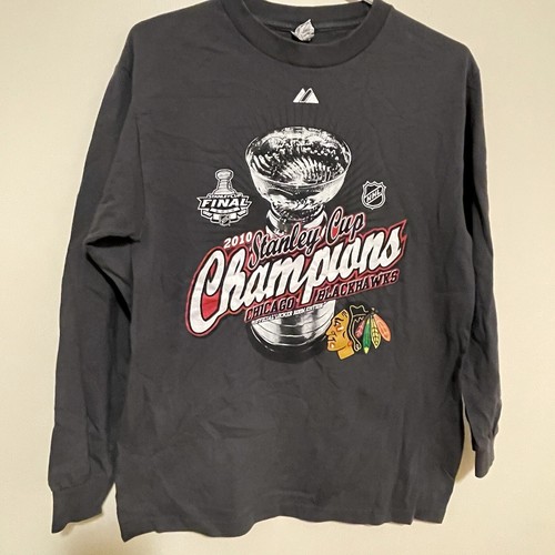 chicago blackhawks 2010 stanley cup championship shirt mens medium - Picture 2 of 3