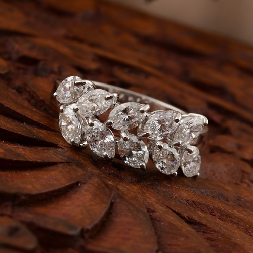 1.97 Ct Lab Grown CVD Diamond Leaf Ring Women's Day Gift for her 18k White Gold - Picture 5 of 8