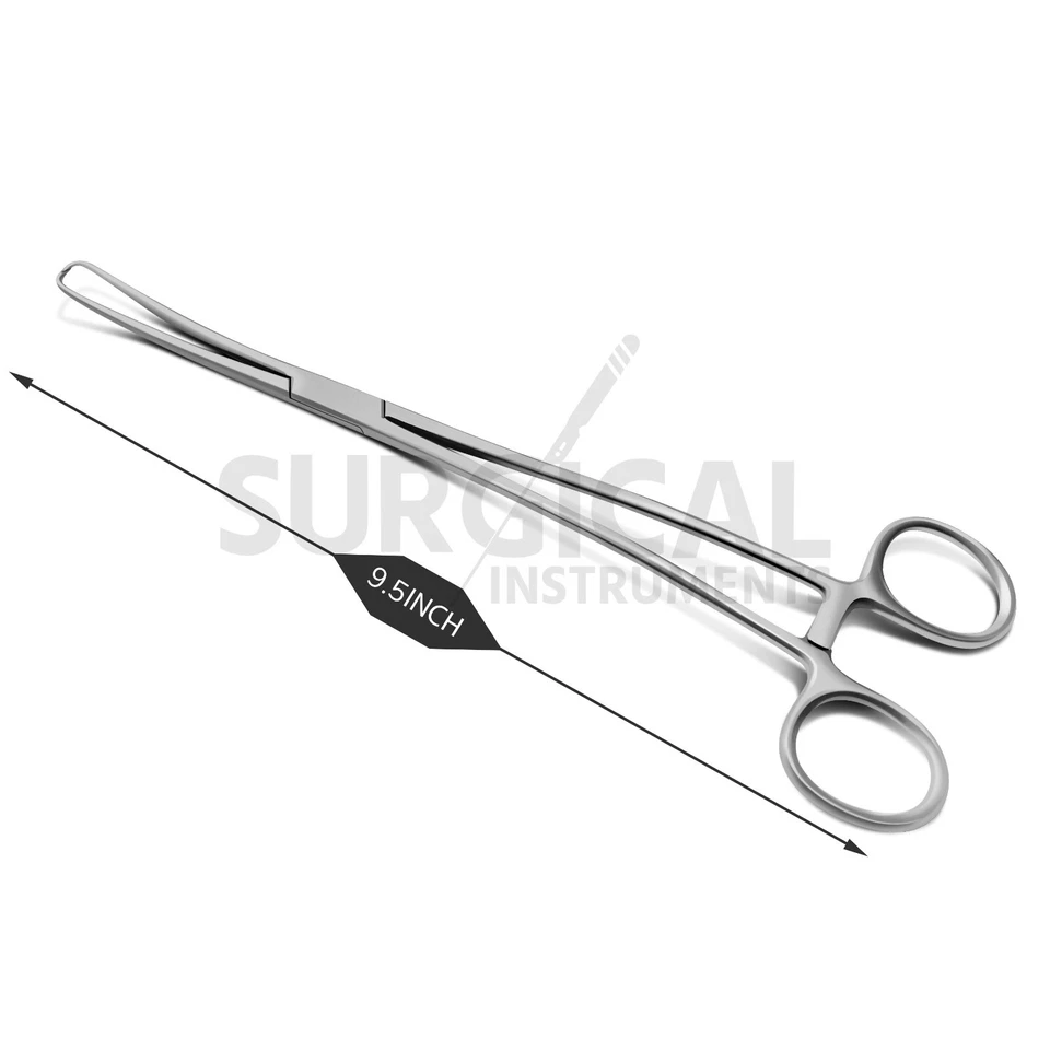 3 pinças de tenáculo duplas 9,50" ginecologia dupla curva grau cirúrgico alemão - Imagem 2 de 4