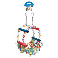 Duvo+ Vogelschaukel 32Cm Mit Perlen & HäNgematte FüR VöGel Bunt