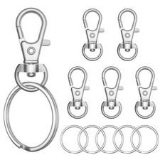 100pcs Metal Lobster Claw Clasp with Key Ring, Keychain Rings Jewelry DIY Crafts