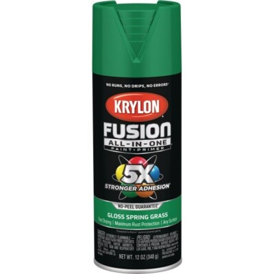 6-Krylon Fusion All-In-One Gloss Spray Paint & Primer, Spring Grass K02724007