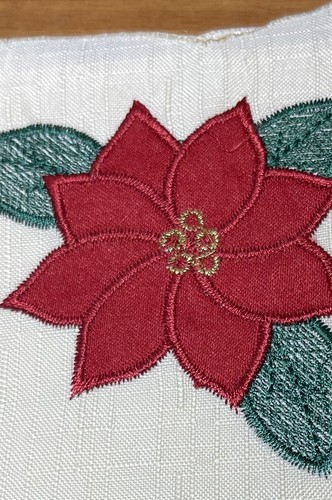 DECEMBER HOME - CREAM/POINTSETTIA DESIGN - FABRIC SET OF 4 NAPKINS - Picture 5 of 5