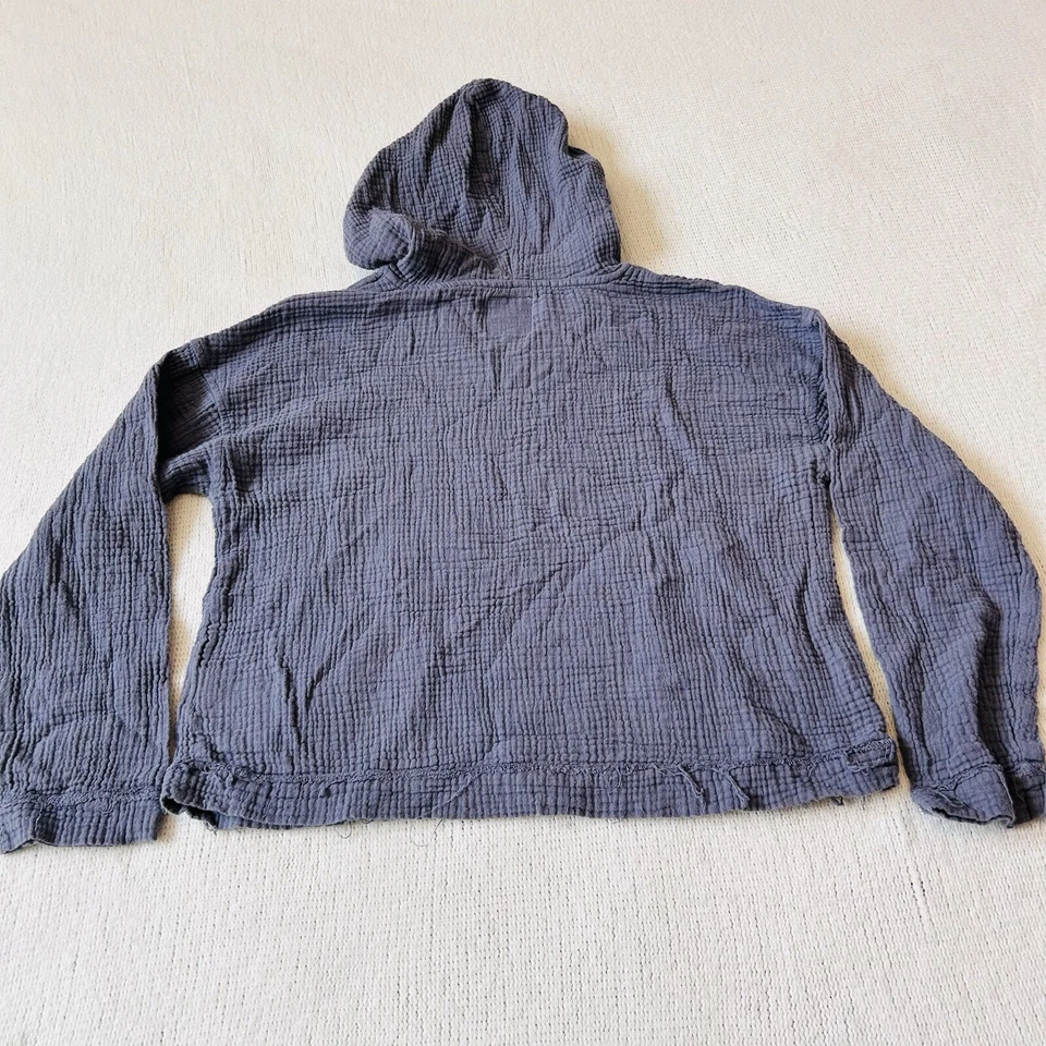 C&C California Pullover Hoodie Sz M Gauzy Lightweight Beachy Kangaroo Pouch Blue - Image 2 of 4