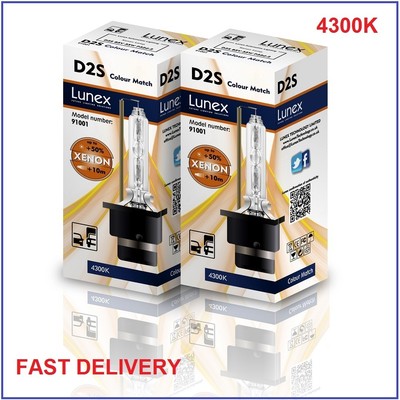 2 x D2S NEW LUNEX XENON HID BULB LAMPS Compatible 85122 66040 66240 53500CM