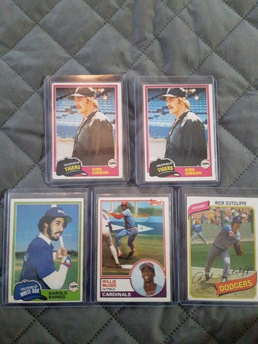 Older Baseball Topps Rookie Card Lot Kirk Gibson Willie McGee Harold 
