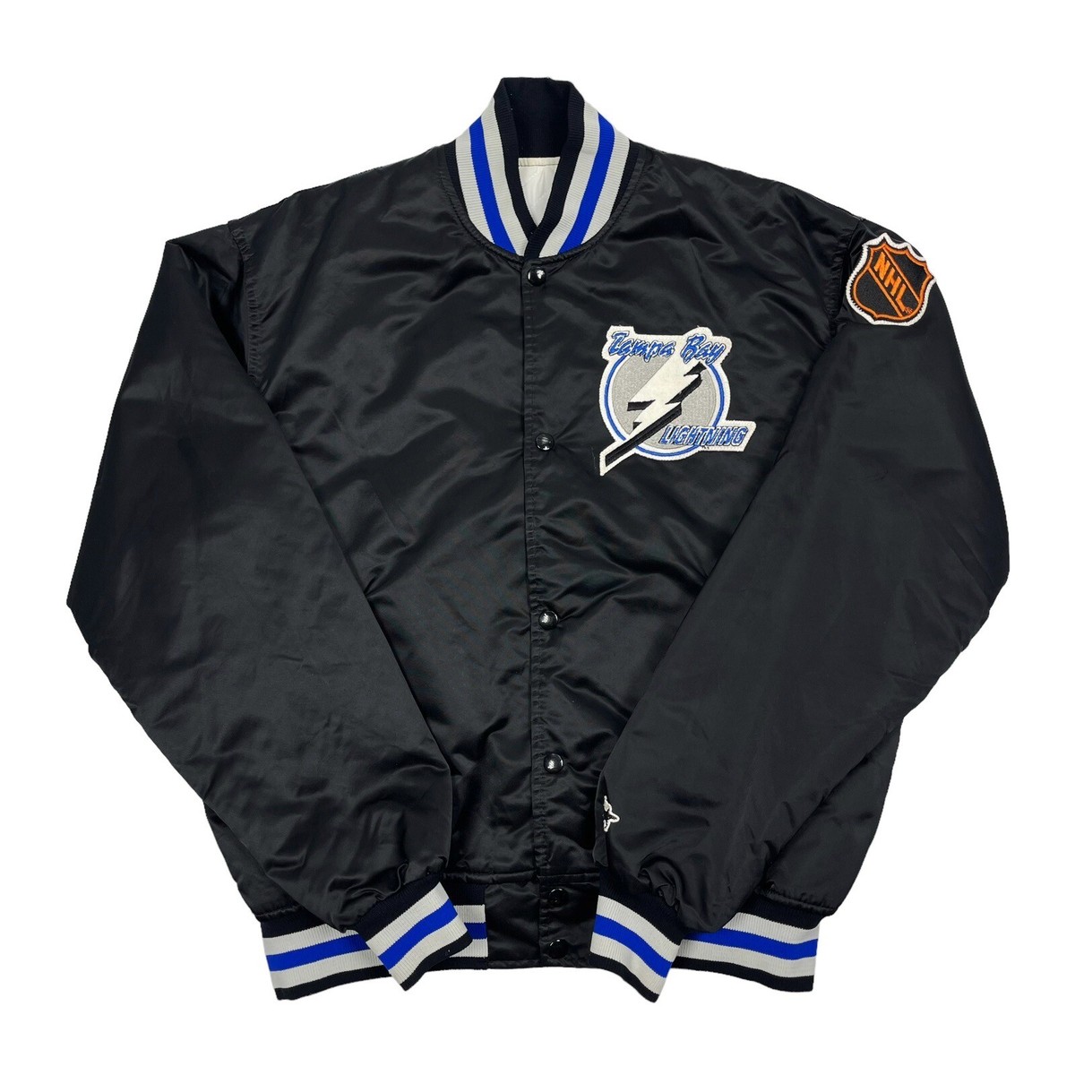 VTG RARE NHL TAMPA BAY LIGHTNING STARTER SATIN BOMBER JACKET