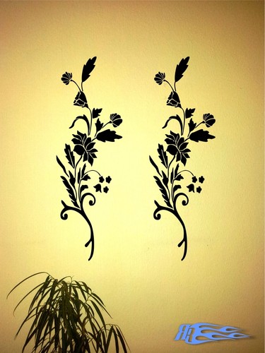 Wandtattoo Pflanze Blume Filigran 120x41cm Braun - Deko Für Wohnzimmer, Kinderzimmer & Mehr