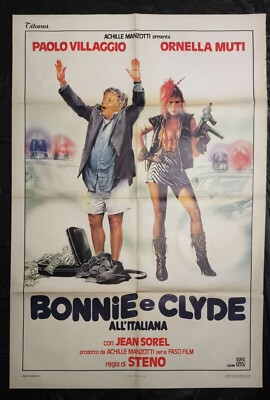 manifesto 2F Bonnie E Clyde all'Italiana Paolo Villaggio Ornella MUTI 1982  O129