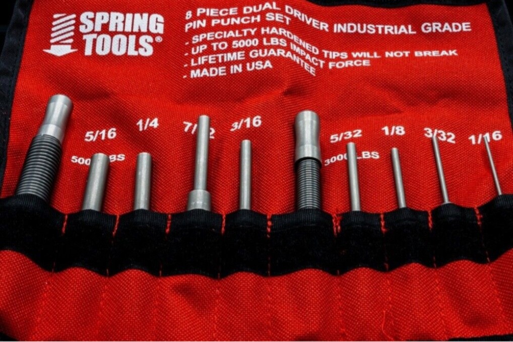 Nail Set Spring Tools Hammerless Pin Punch Set - Interchangeable Tips ...