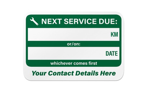 75X52mm Custom Maintenance Vehicle Next Service Due Label Stickers X100 X50 X10 - Picture 5 of 11