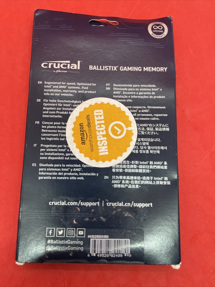 Crucial Ballistix DDR4-3000 DRAM Desktop Gaming Memory Kit 16GB (2 x 8GB, Black) - Image 2 of 2