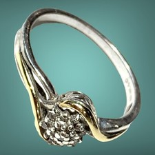 sterling Silver 14k Gold ring Size 7.5