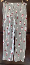 Old Navy mens pajama pants Gray Red With Santa size Medium Pre Owned EUC
