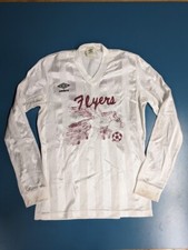Vintage Soccer Umbro Jersey  Adult Medium Flyers #24 White Maroon